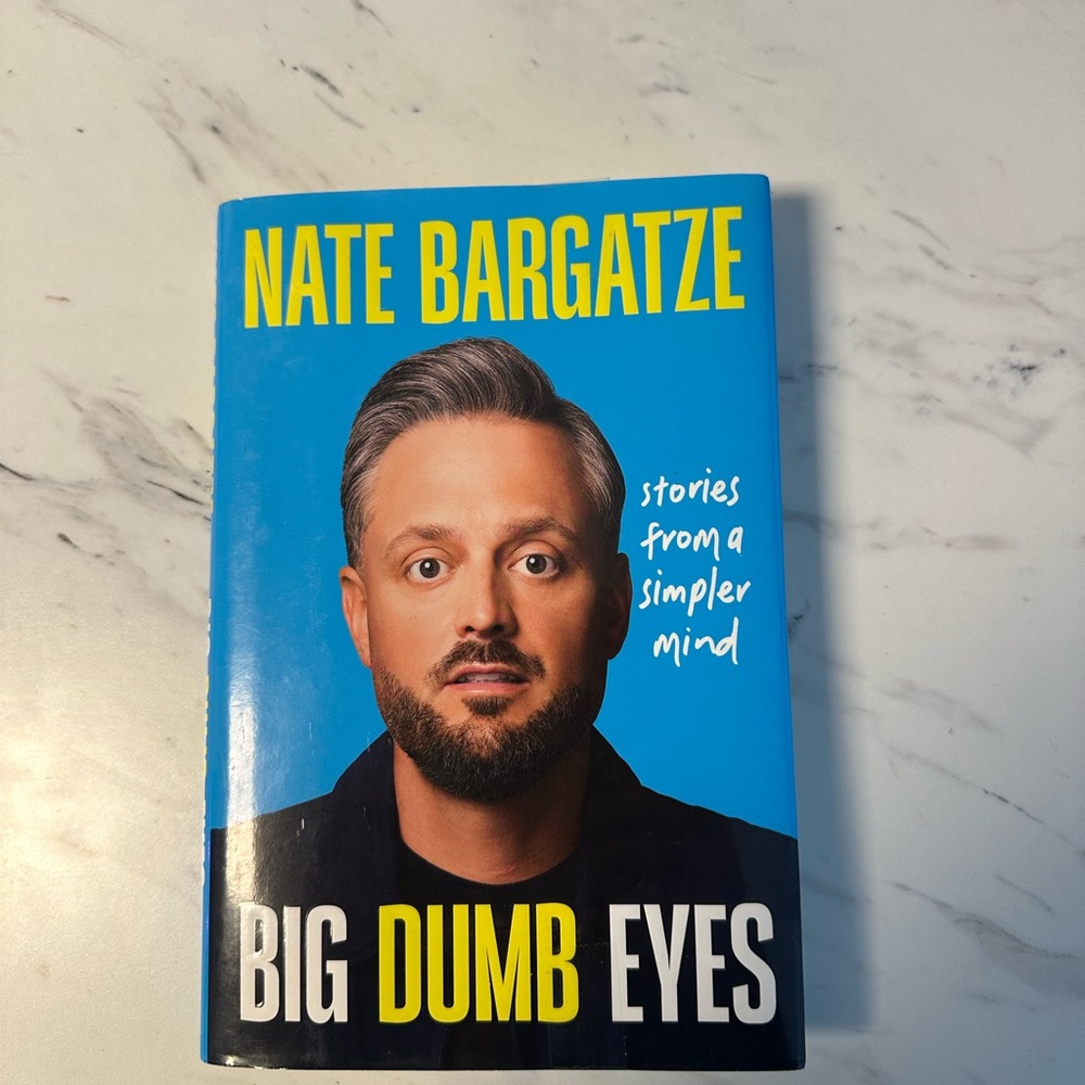 Nate Bargatze "Big Dumb Eyes" Hardcover Book - Blue Yellow Black Cover